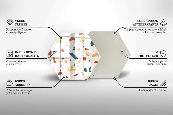 Tabla de cortar de vidrio Gres decorativo