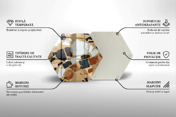 Tabla de cortar de vidrio Plato de piedras decorativas