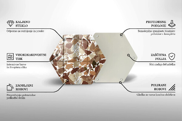 Tabla de cortar de vidrio Manchas decorativas de piedra