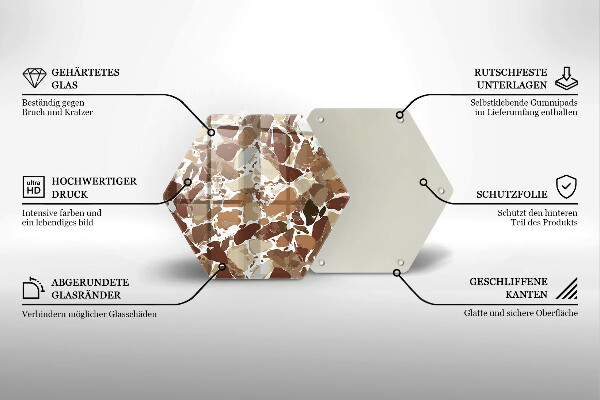 Tabla de cortar de vidrio Manchas decorativas de piedra