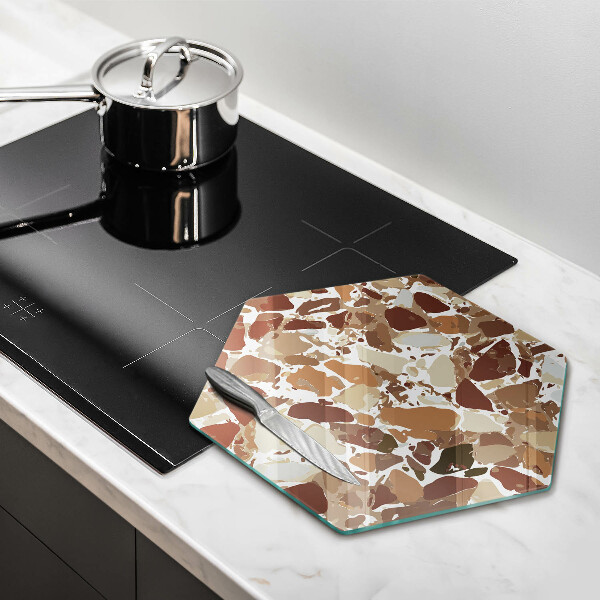 Tabla de cortar de vidrio Manchas decorativas de piedra