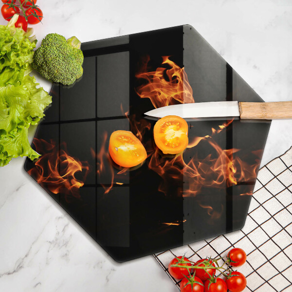 Tabla de cortar de vidrio Enciende una llama viva