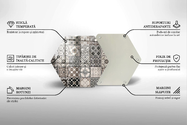 Tabla de cortar de vidrio Azulejos decorativos