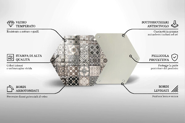 Tabla de cortar de vidrio Azulejos decorativos