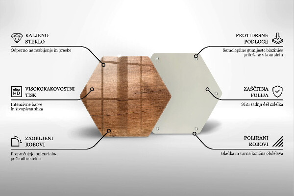 Tabla de cortar de vidrio Textura de madera