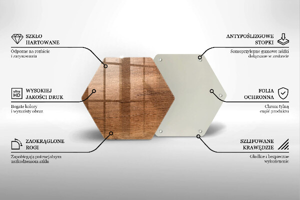 Tabla de cortar de vidrio Textura de madera