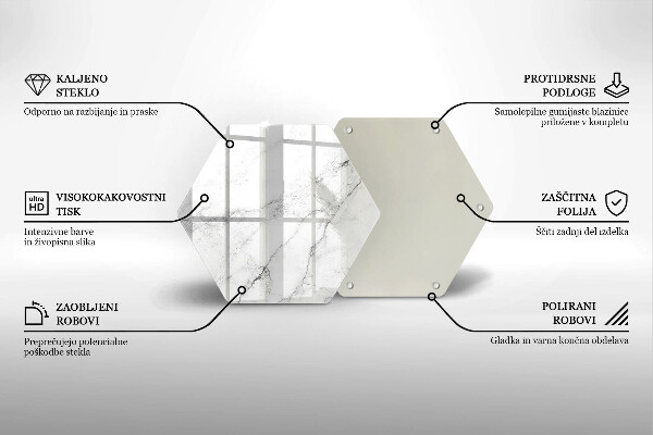 Tabla de cortar de vidrio Textura de mármol elegante