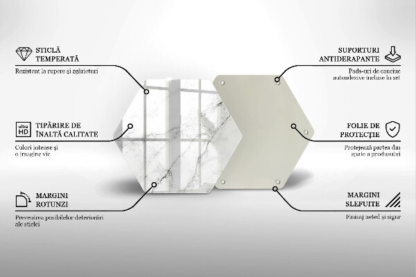 Tabla de cortar de vidrio Textura de mármol elegante