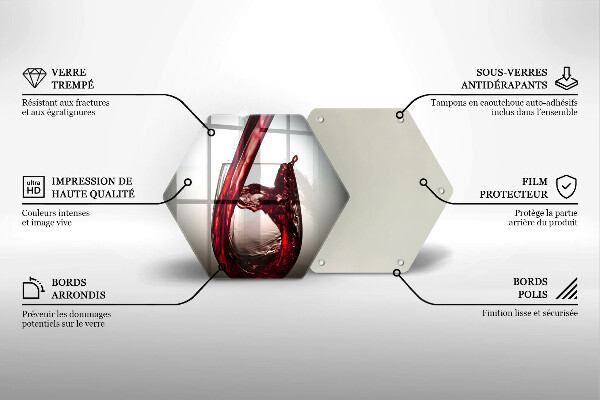 Tabla de cortar de vidrio Copa y vino tinto