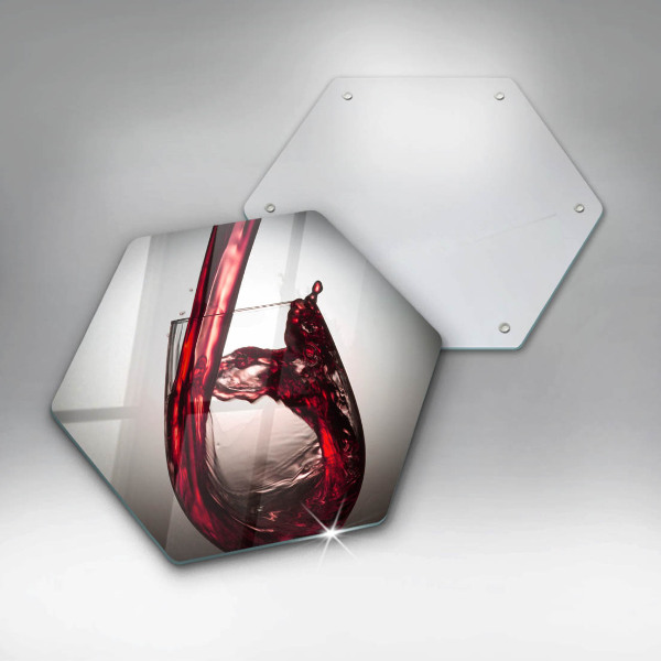 Tabla de cortar de vidrio Copa y vino tinto