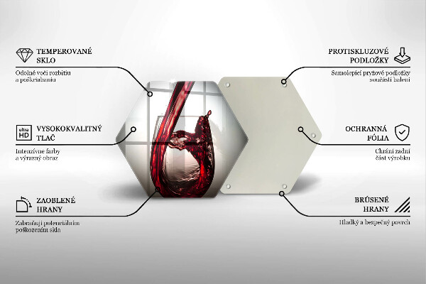 Tabla de cortar de vidrio Copa y vino tinto