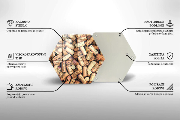 Tabla de cortar de vidrio Patrón sin fisuras de corchos de vino