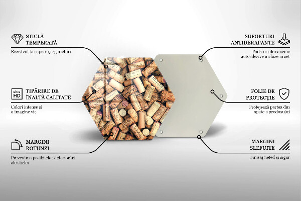Tabla de cortar de vidrio Patrón sin fisuras de corchos de vino