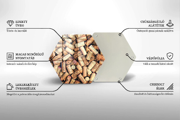 Tabla de cortar de vidrio Patrón sin fisuras de corchos de vino