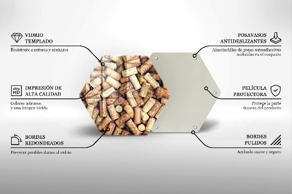 Tabla de cortar de vidrio Patrón sin fisuras de corchos de vino