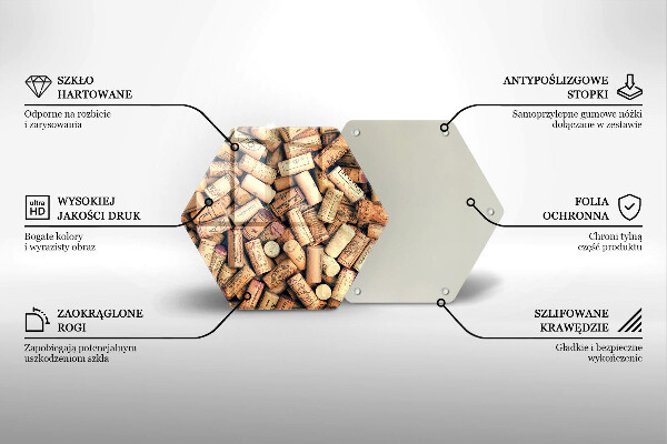 Tabla de cortar de vidrio Patrón sin fisuras de corchos de vino