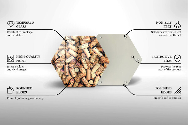 Tabla de cortar de vidrio Patrón sin fisuras de corchos de vino
