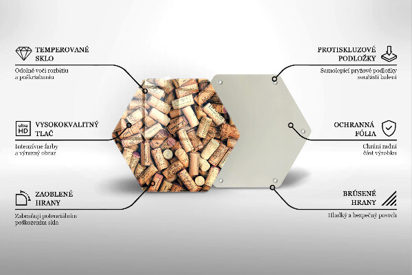 Tabla de cortar de vidrio Patrón sin fisuras de corchos de vino