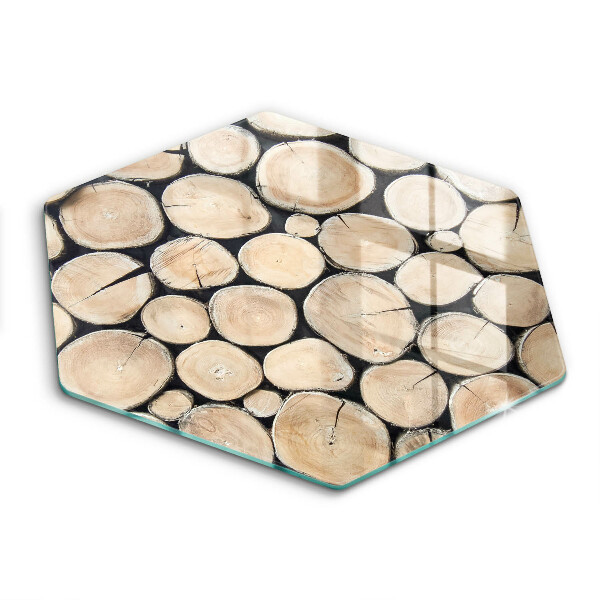 Tabla de cortar de vidrio Troncos de madera