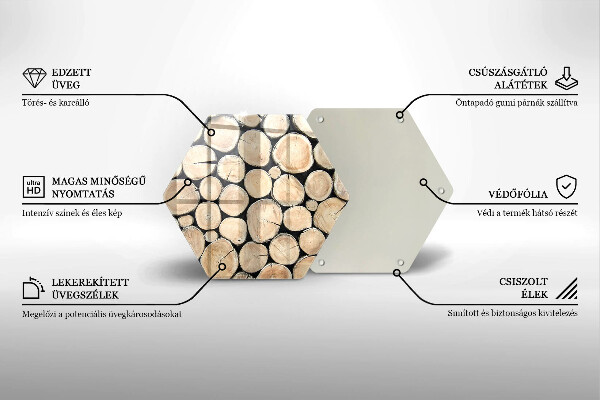 Tabla de cortar de vidrio Troncos de madera