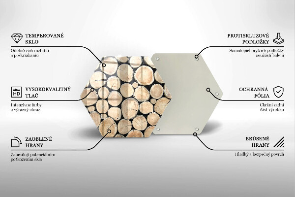 Tabla de cortar de vidrio Troncos de madera