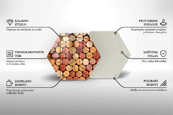 Tabla de cortar de vidrio Patrón de corchos de vino