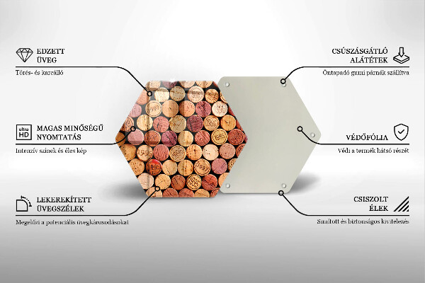 Tabla de cortar de vidrio Patrón de corchos de vino