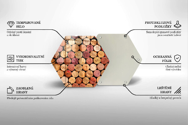 Tabla de cortar de vidrio Patrón de corchos de vino