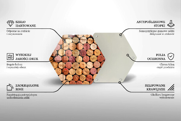 Tabla de cortar de vidrio Patrón de corchos de vino