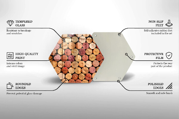 Tabla de cortar de vidrio Patrón de corchos de vino