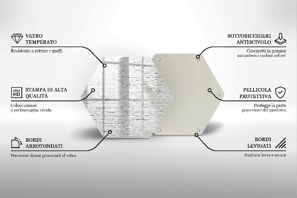 Tabla de cortar de vidrio Pared de ladrillo