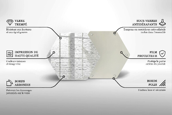 Tabla de cortar de vidrio Pared de ladrillo