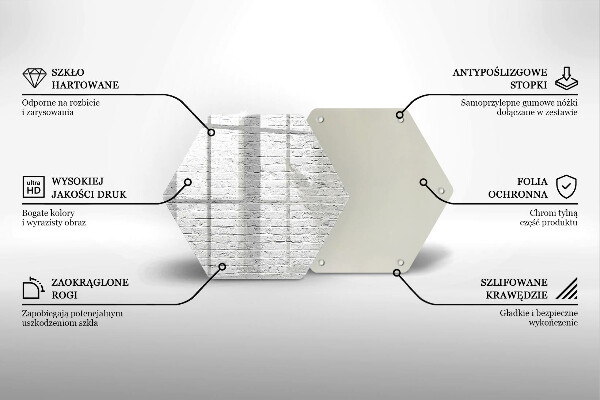 Tabla de cortar de vidrio Pared de ladrillo