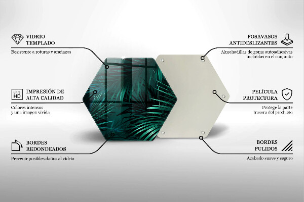 Tabla de cortar de vidrio Hojas de la selva salvaje