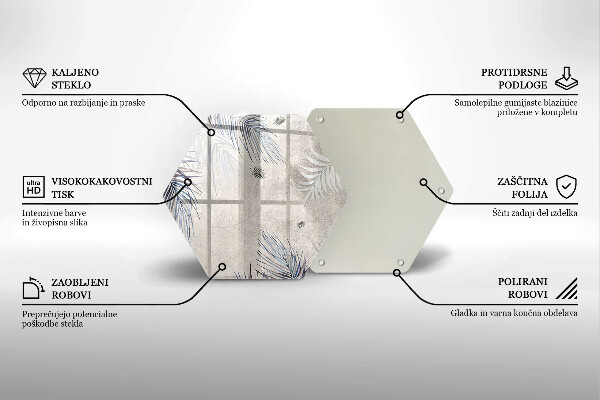 Tabla de cortar de vidrio Hojas sutiles