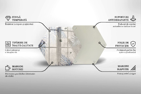 Tabla de cortar de vidrio Hojas sutiles