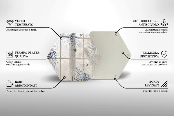 Tabla de cortar de vidrio Hojas sutiles