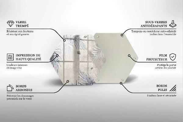 Tabla de cortar de vidrio Hojas sutiles