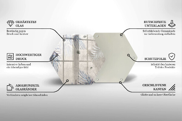 Tabla de cortar de vidrio Hojas sutiles