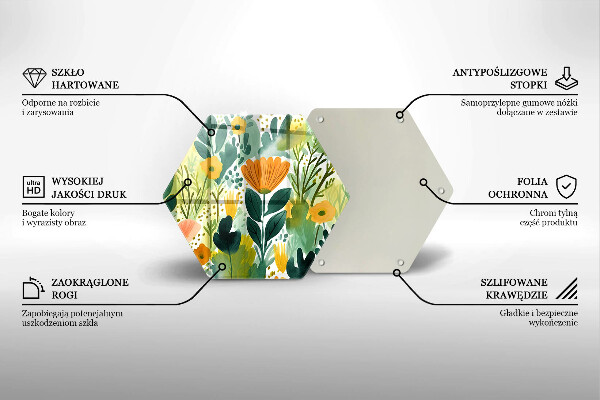 Tabla de cortar de vidrio Flores pintadas