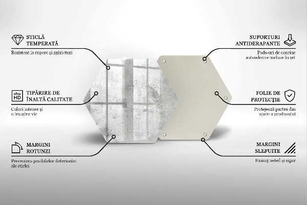 Tabla de cortar de vidrio Textura de hormigón