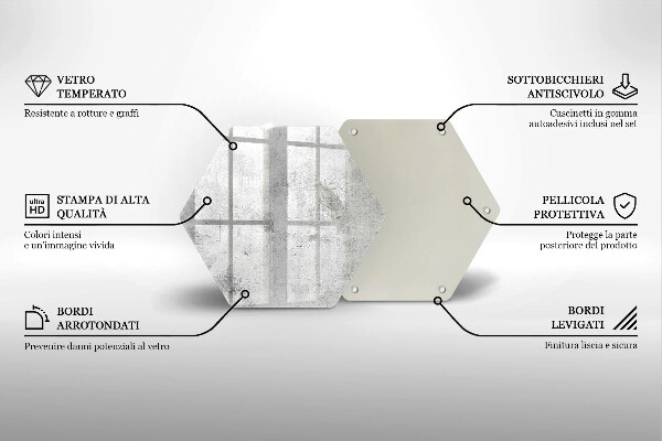 Tabla de cortar de vidrio Textura de hormigón