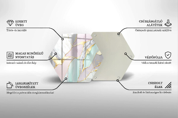 Tabla de cortar de vidrio Mármol pastel