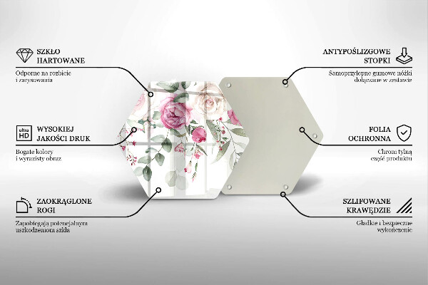 Tabla de cortar de vidrio Rosas acuarelas