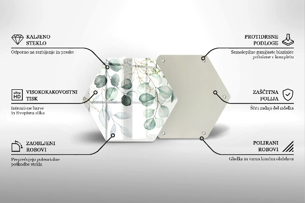 Tabla de cortar de vidrio Plantas pintadas