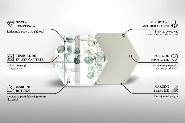Tabla de cortar de vidrio Plantas pintadas