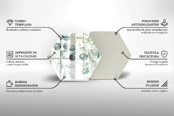 Tabla de cortar de vidrio Plantas pintadas