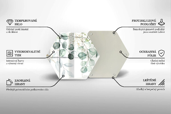Tabla de cortar de vidrio Plantas pintadas
