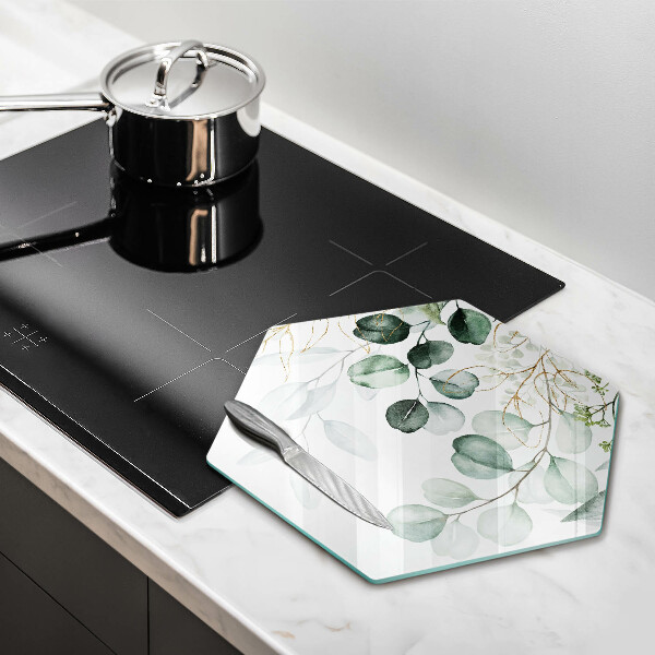 Tabla de cortar de vidrio Plantas pintadas