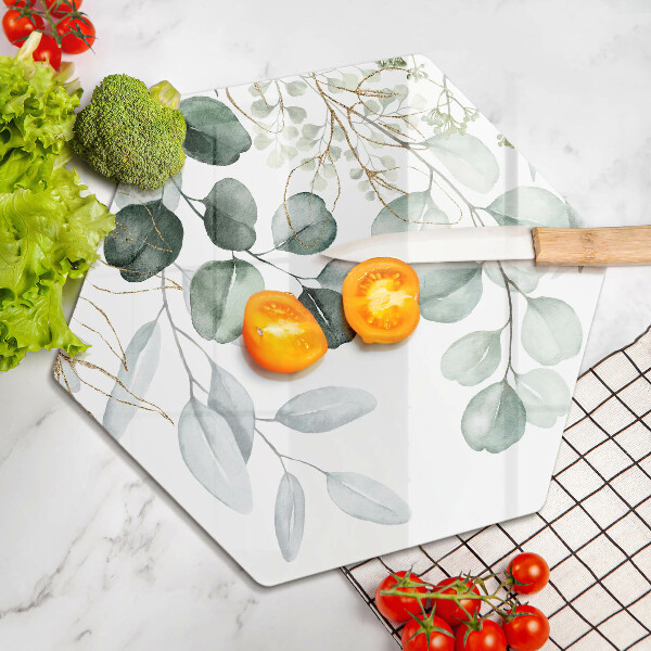 Tabla de cortar de vidrio Plantas pintadas